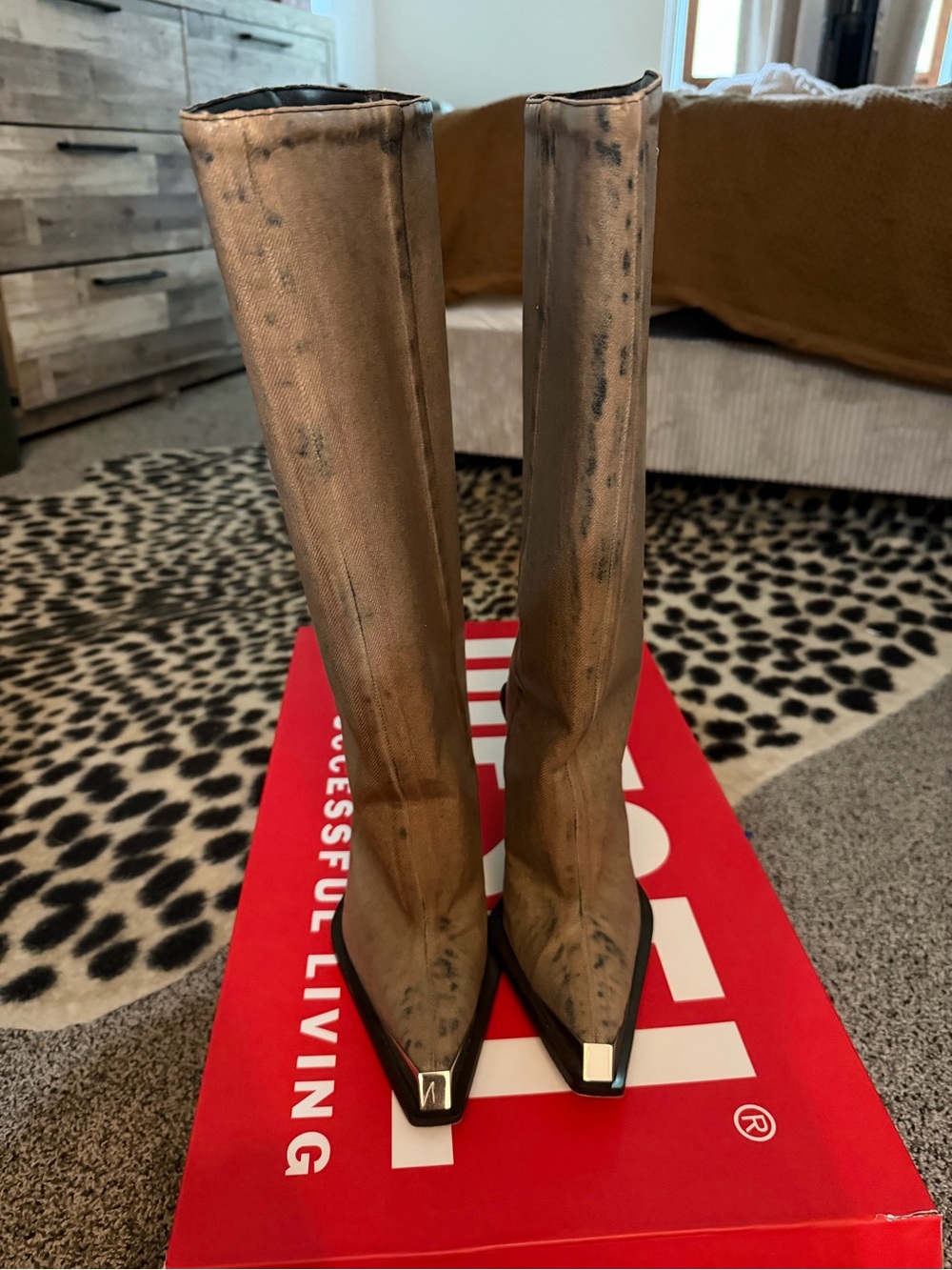 Diesel D-Tona Knee-High Pointed Toe Women’s Boots